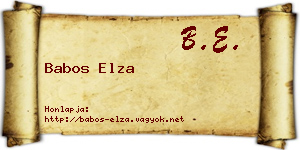 Babos Elza névjegykártya
